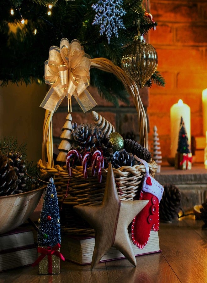 باتيير 48 قطعة من شرائط سحب هدايا عيد الميلاد مقاس 6 بوصات، شرائط أورجانزا متعددة الألوان لتغليف هدايا عيد الميلاد، مناسبة لعيد الحب، وحفلات الزفاف، وأعياد الميلاد، والذكرى السنوية، وتزيين العطلات (ذهبي). - Image 5